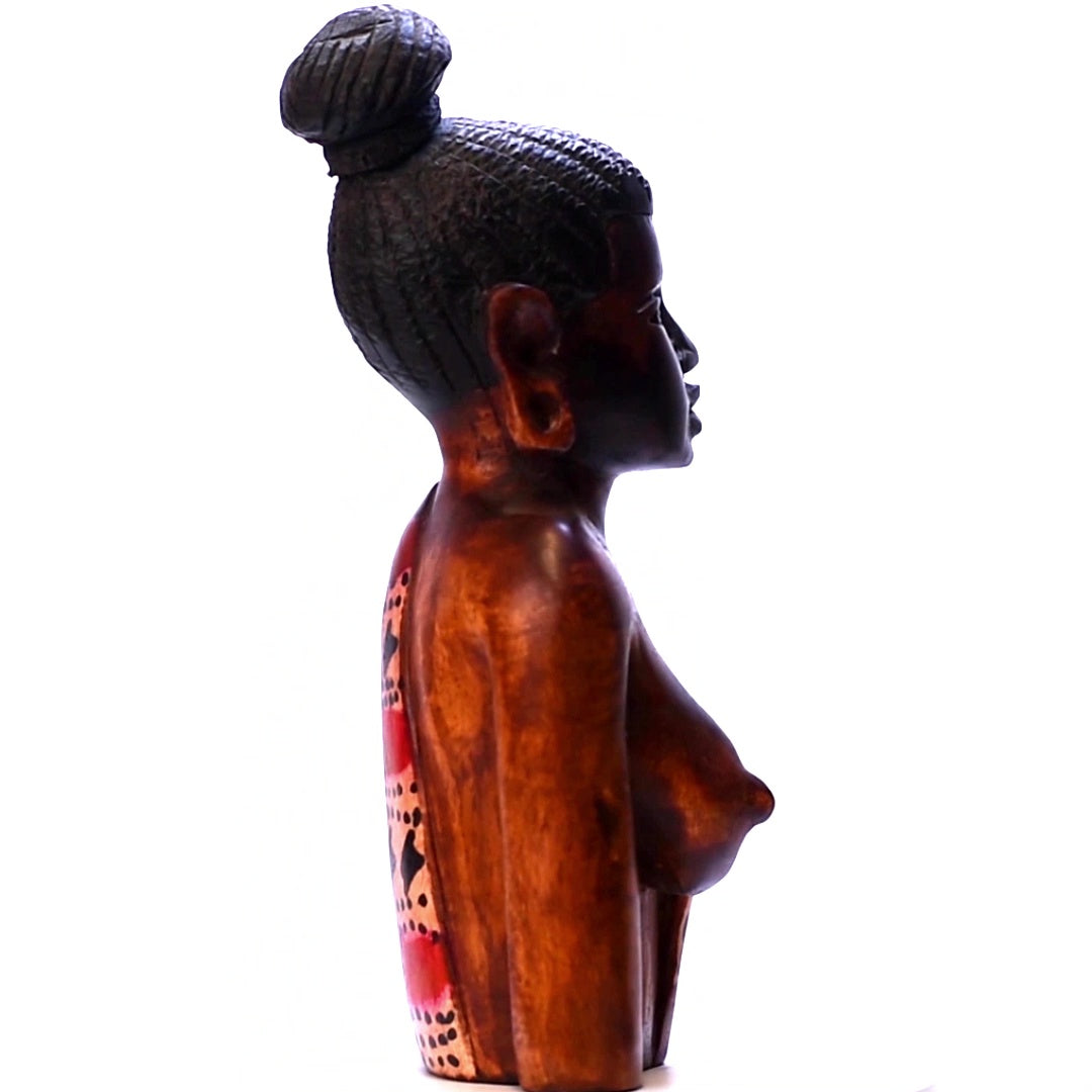 Handmade Carved Traditional African Woman Authentic Sculpture 2