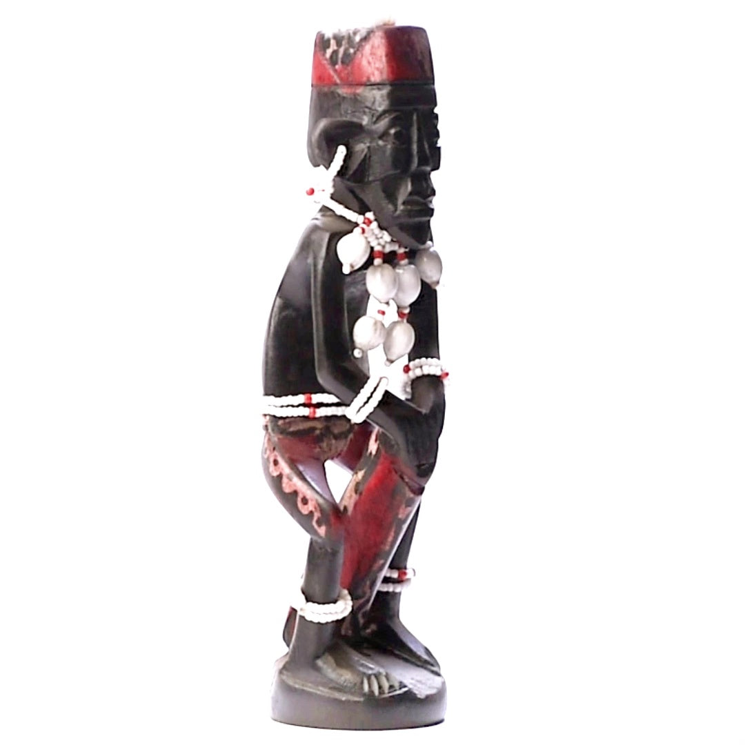 Handmade Wooden African Drummer Figurine