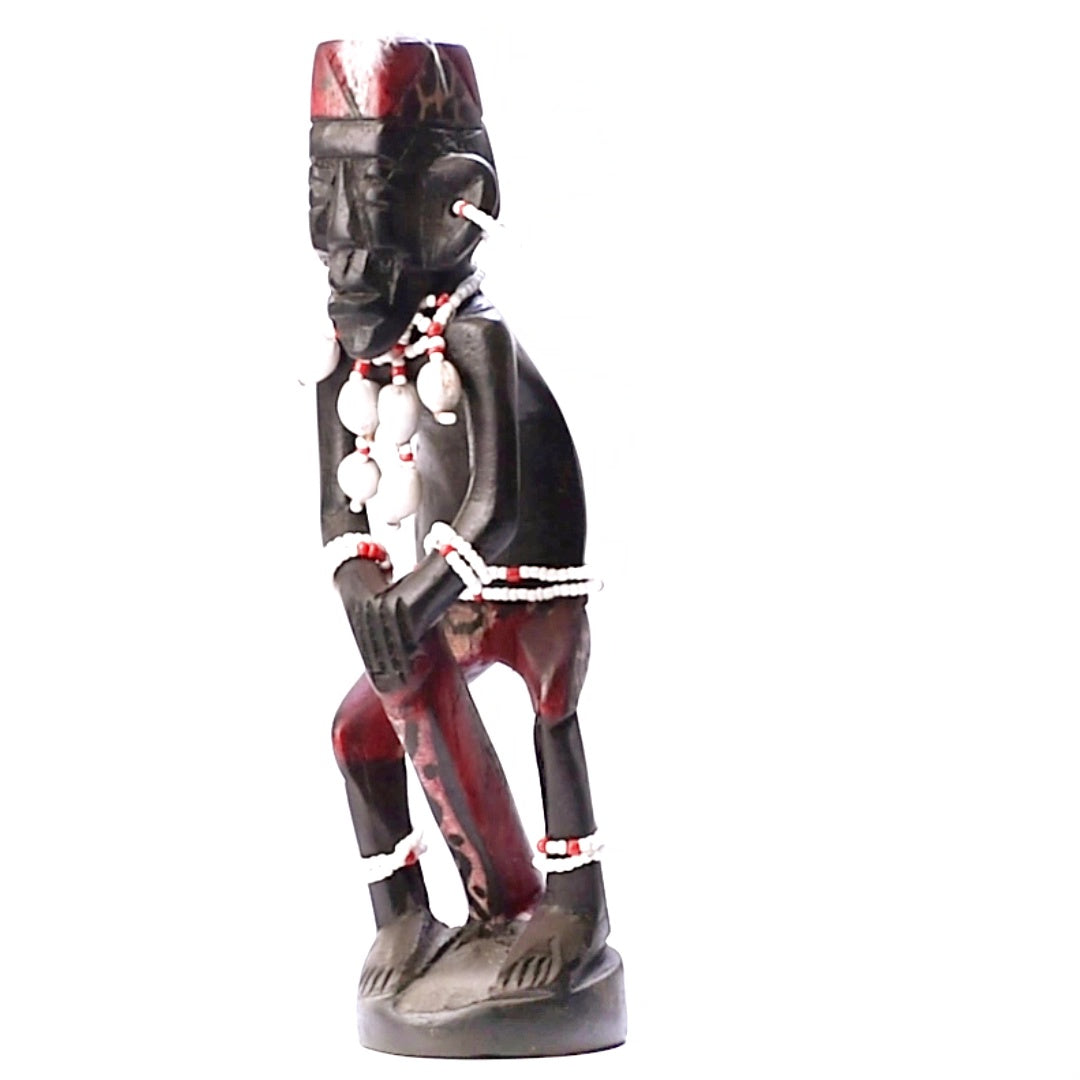 Handmade Wooden African Drummer Figurine