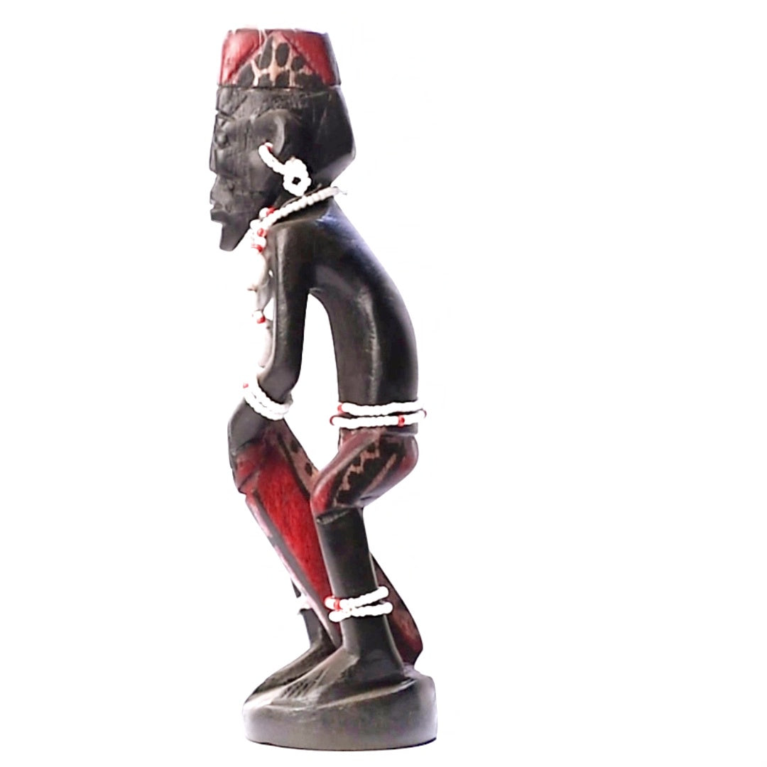 Handmade Wooden African Drummer Figurine