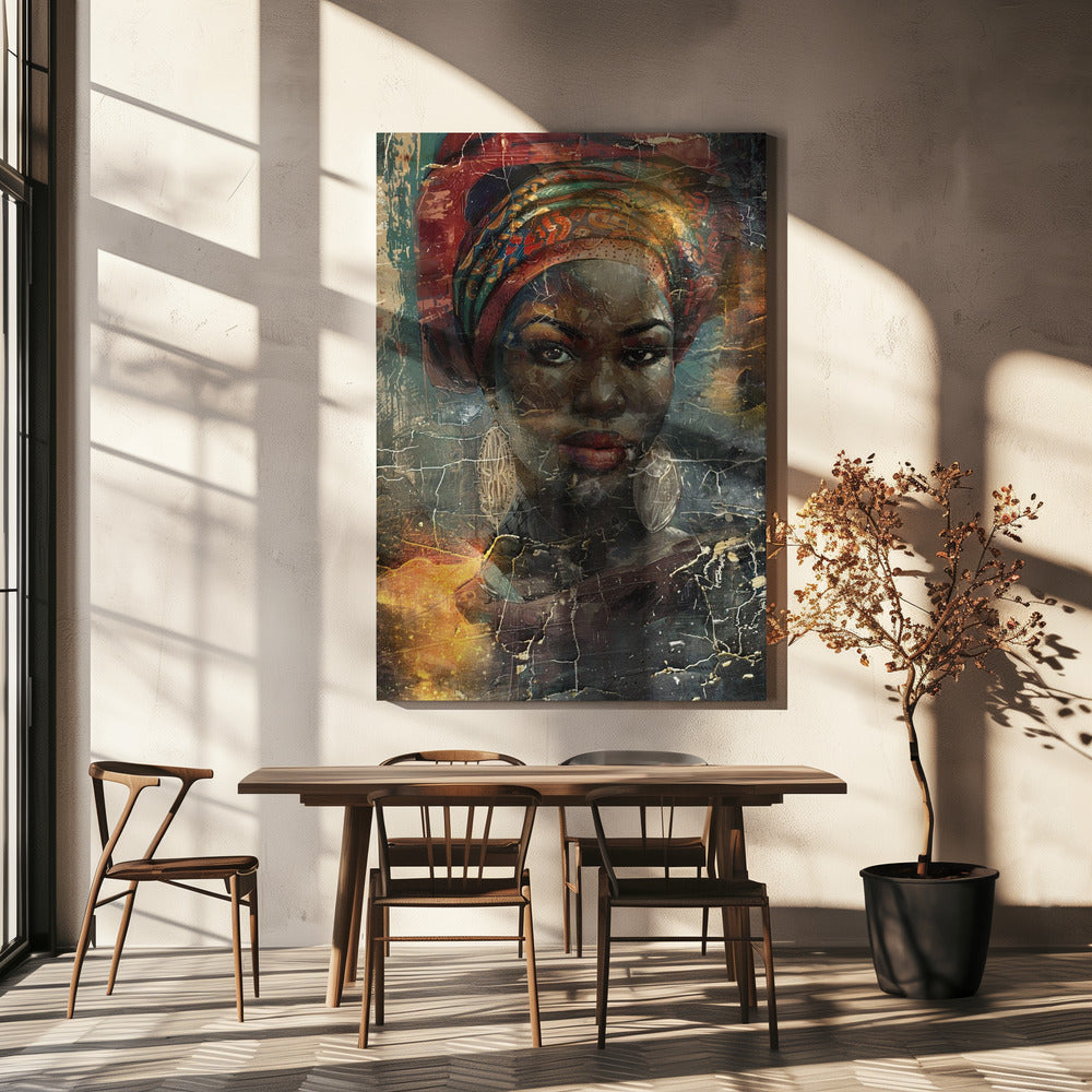 African Art Illustration Wallart 068-4