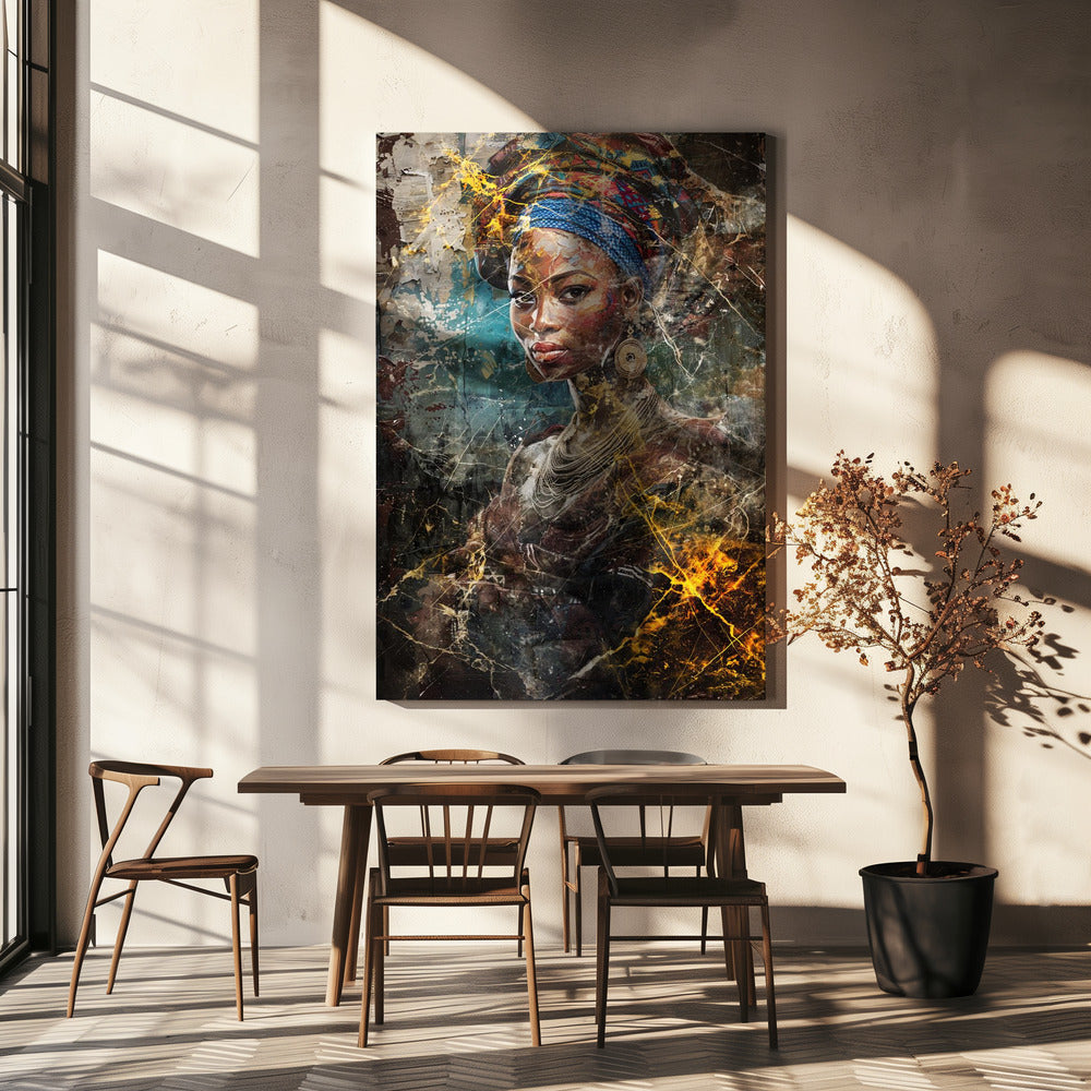 African Art Illustration Wallart 067-4